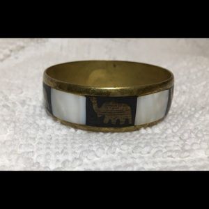 Vintage Mother-of-Pearl Elephant Bangle